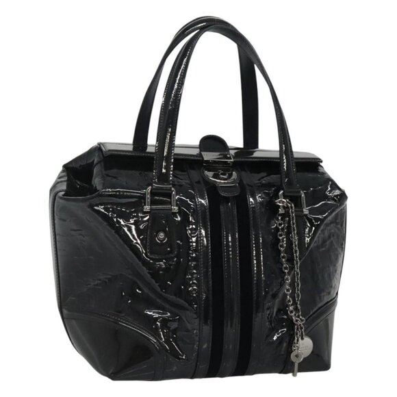 GUCCI Horsebit Hand Bag Enamel Navy 146002
